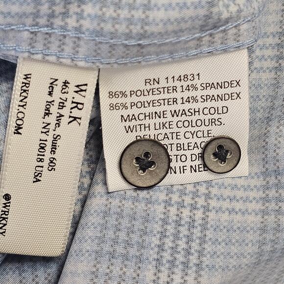 WRK New York 4-Way Stretch Plaid Button Down Shirt Mens Sz Large Business Casual - Picture 6 of 7